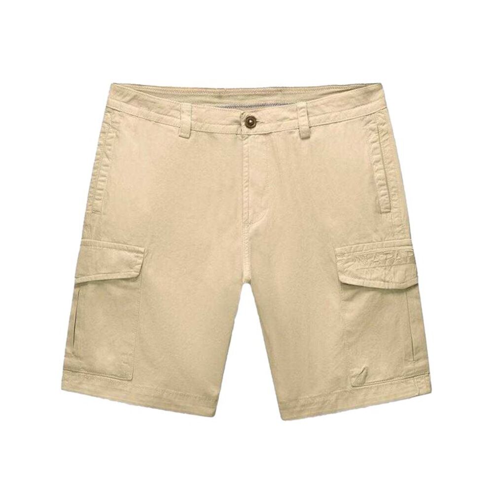 Napapijri Mens Deline Cotton Blend Cargo Shorts / Beige